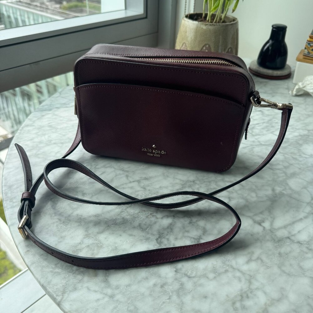 Kate Spade Harper Crossbody Bag - Maroon/Burgundy